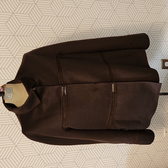 NEW Christian Ruperto Alta Moda Brown Suede & Rabbit Fur Italian Vintage Coat L - Picture 1 of 16
